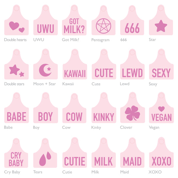 Magnetic cow ears tag - Pastelpink (light)