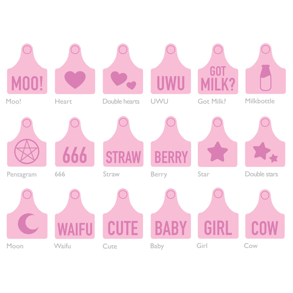 Magnetic cow ears tag - Pastelpink