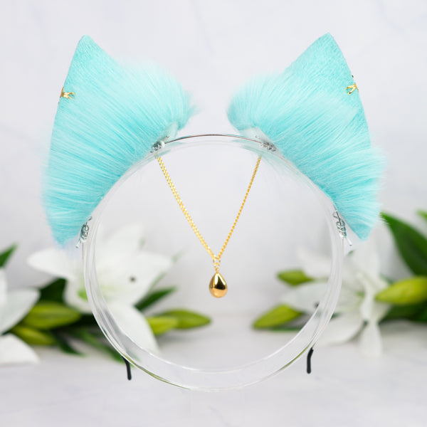 Pastel galaxy cat ears (Turquoise/lilac/blue)