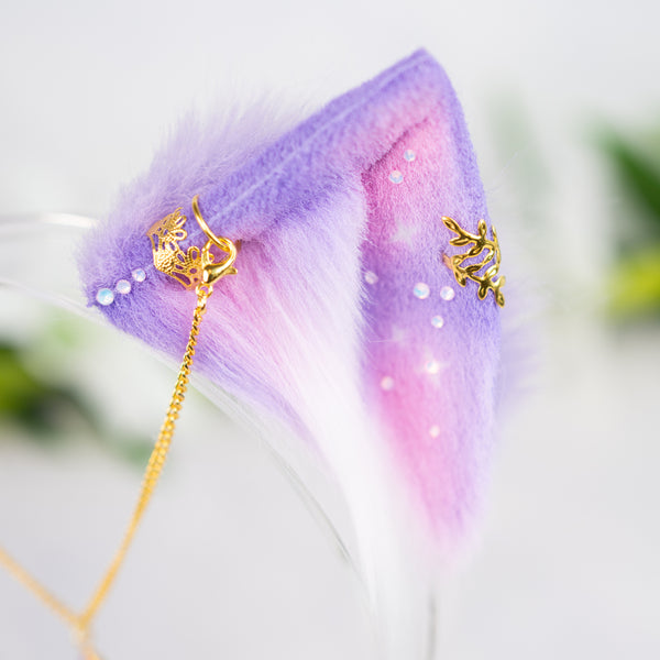 Pastel galaxy kitten ears (Lilac/pink)