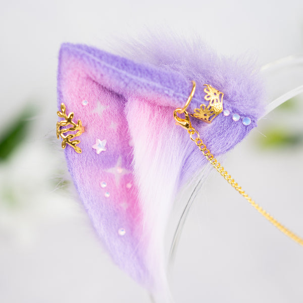 Pastel galaxy kitten ears (Lilac/pink)