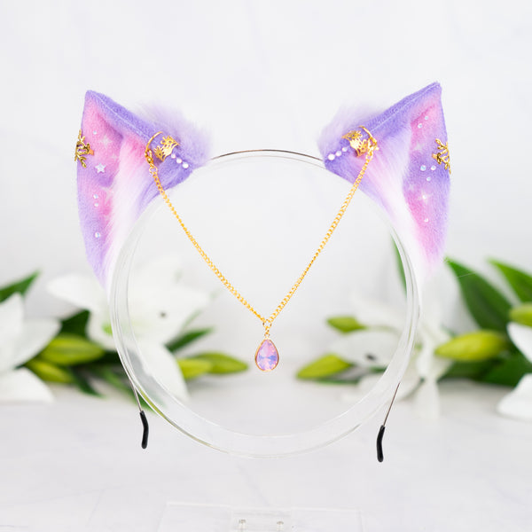 Pastel galaxy kitten ears (Lilac/pink)