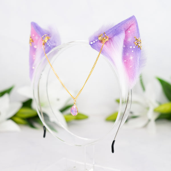 Pastel galaxy kitten ears (Lilac/pink)