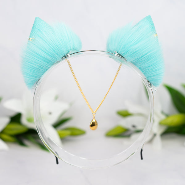 Pastel galaxy kitten ears (Turquoise/lilac/blue)