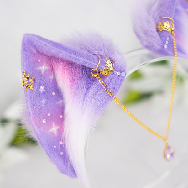 Pastel galaxy cat ears (Lilac/pink)