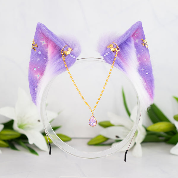 Pastel galaxy cat ears (Lilac/pink)