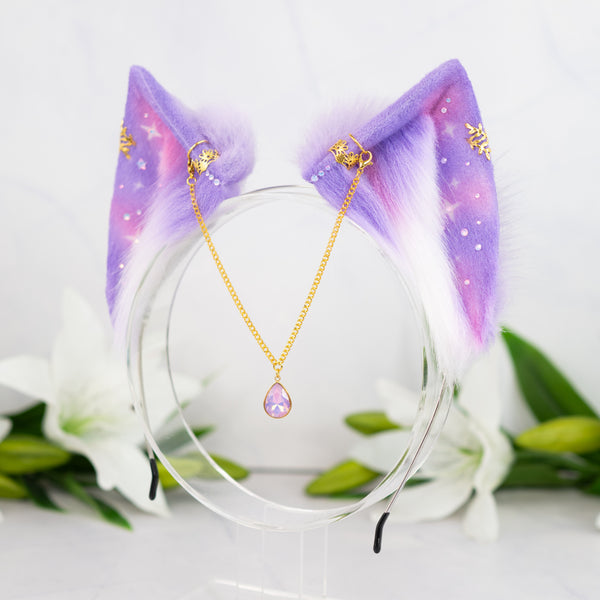 Pastel galaxy cat ears (Lilac/pink)