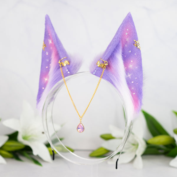 Pastel galaxy fox ears (Lilac/pink)