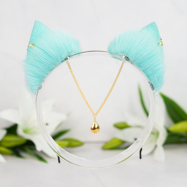 Pastel galaxy kitten ears (Turquoise/lilac/blue)