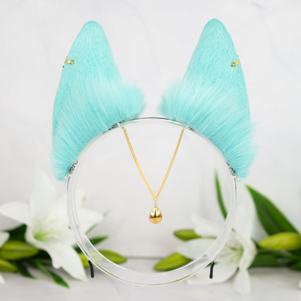 Pastel galaxy wolf ears (Turquoise/lilac/blue)