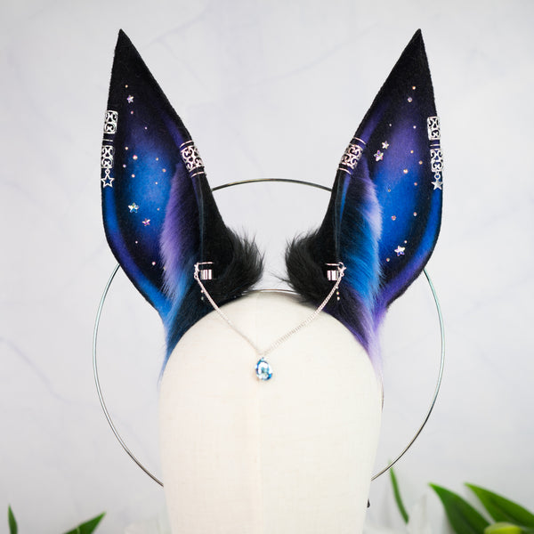 Purple/blue galaxy Anubis inspired ears