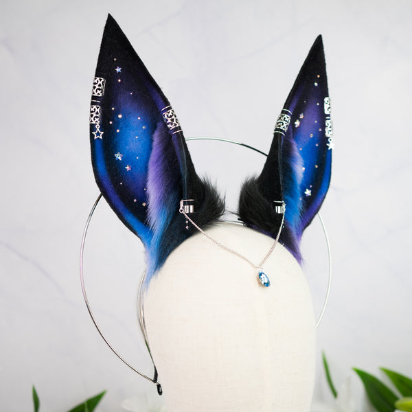 Purple/blue galaxy Anubis inspired ears