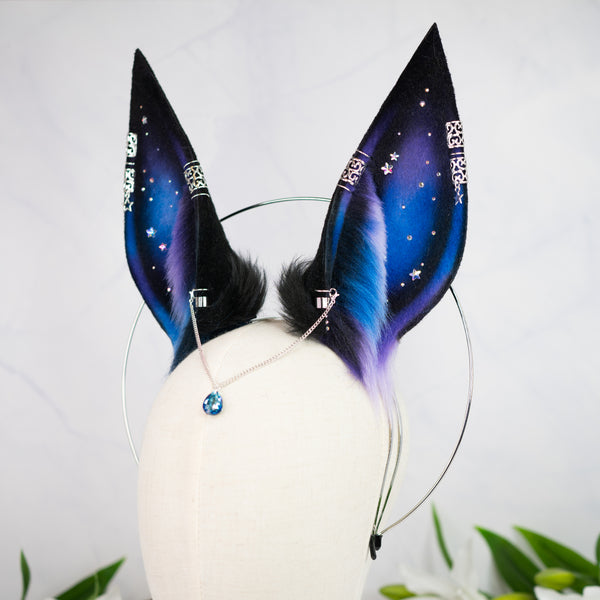 Purple/blue galaxy Anubis inspired ears
