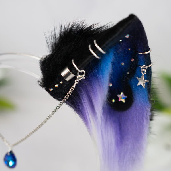 Purple/blue galaxy cat ears