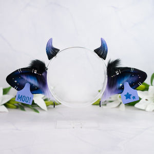 Purple/blue galaxy cow ears