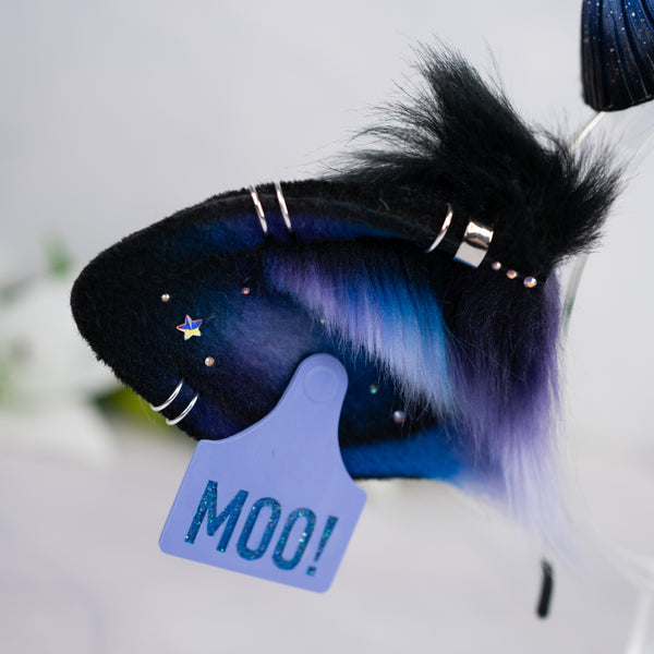 Purple/blue galaxy cow ears