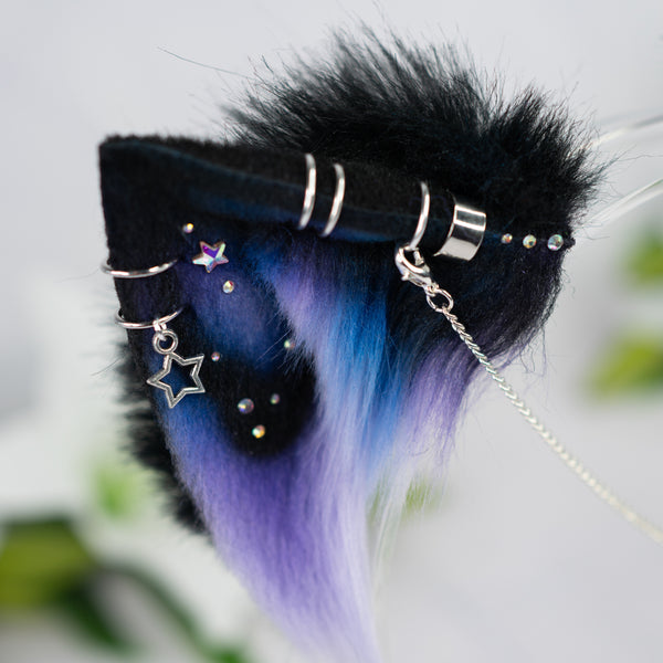Purple/blue galaxy kitten ears
