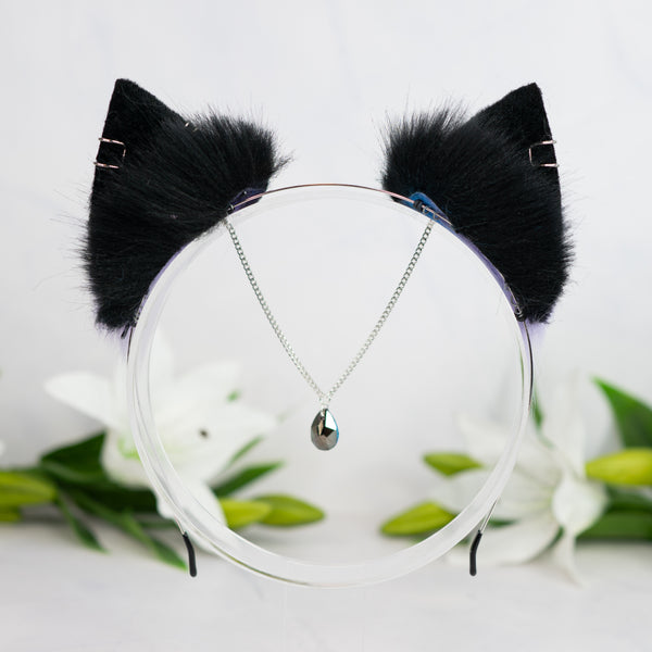 Purple/blue galaxy kitten ears