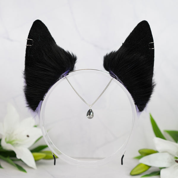 Purple/blue galaxy wolf ears (small)