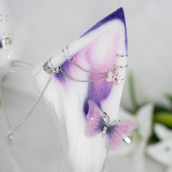 Purple butterfly fox ears