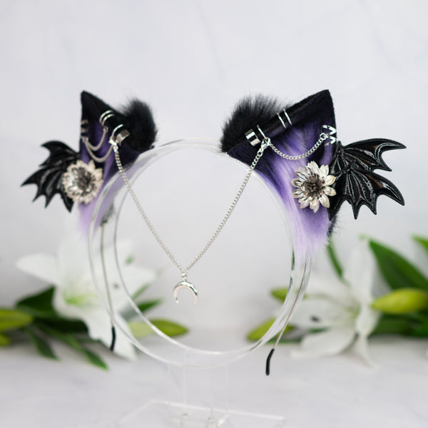 Purple kitten ears