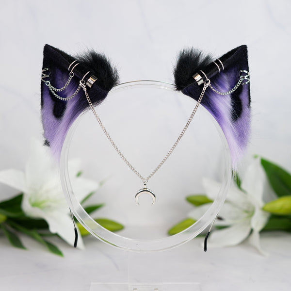 Purple kitten ears