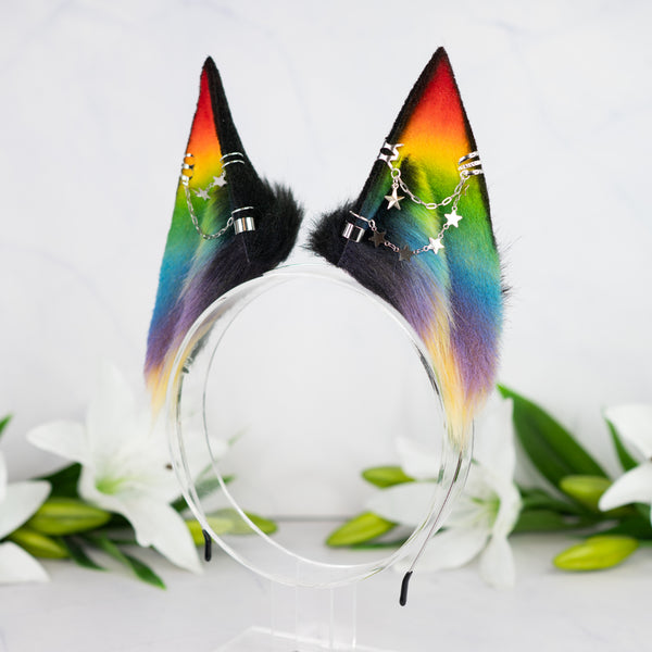 Rainbow fox ears