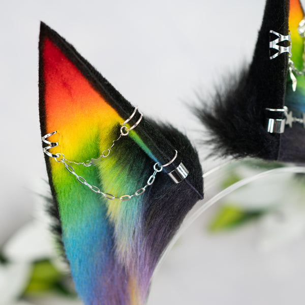 Rainbow fox ears