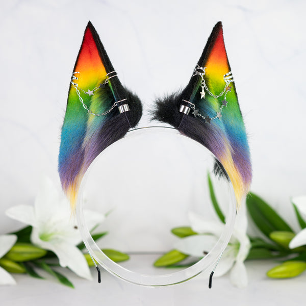 Rainbow fox ears
