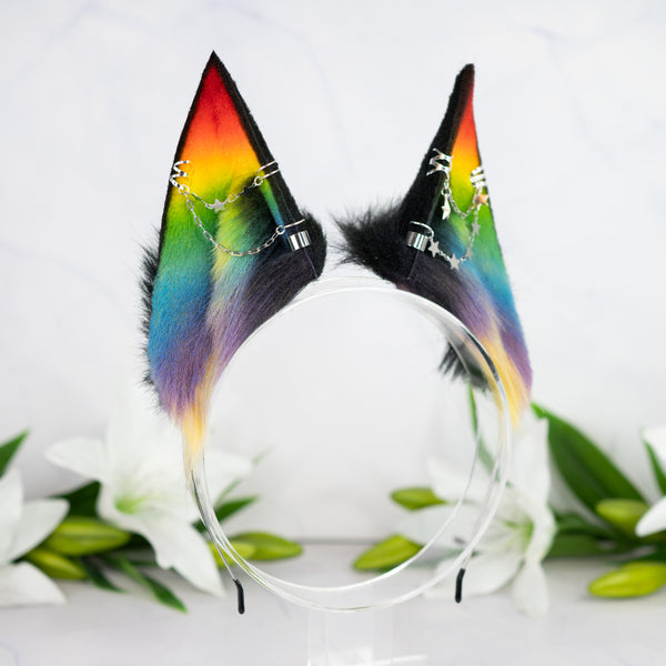 Rainbow fox ears