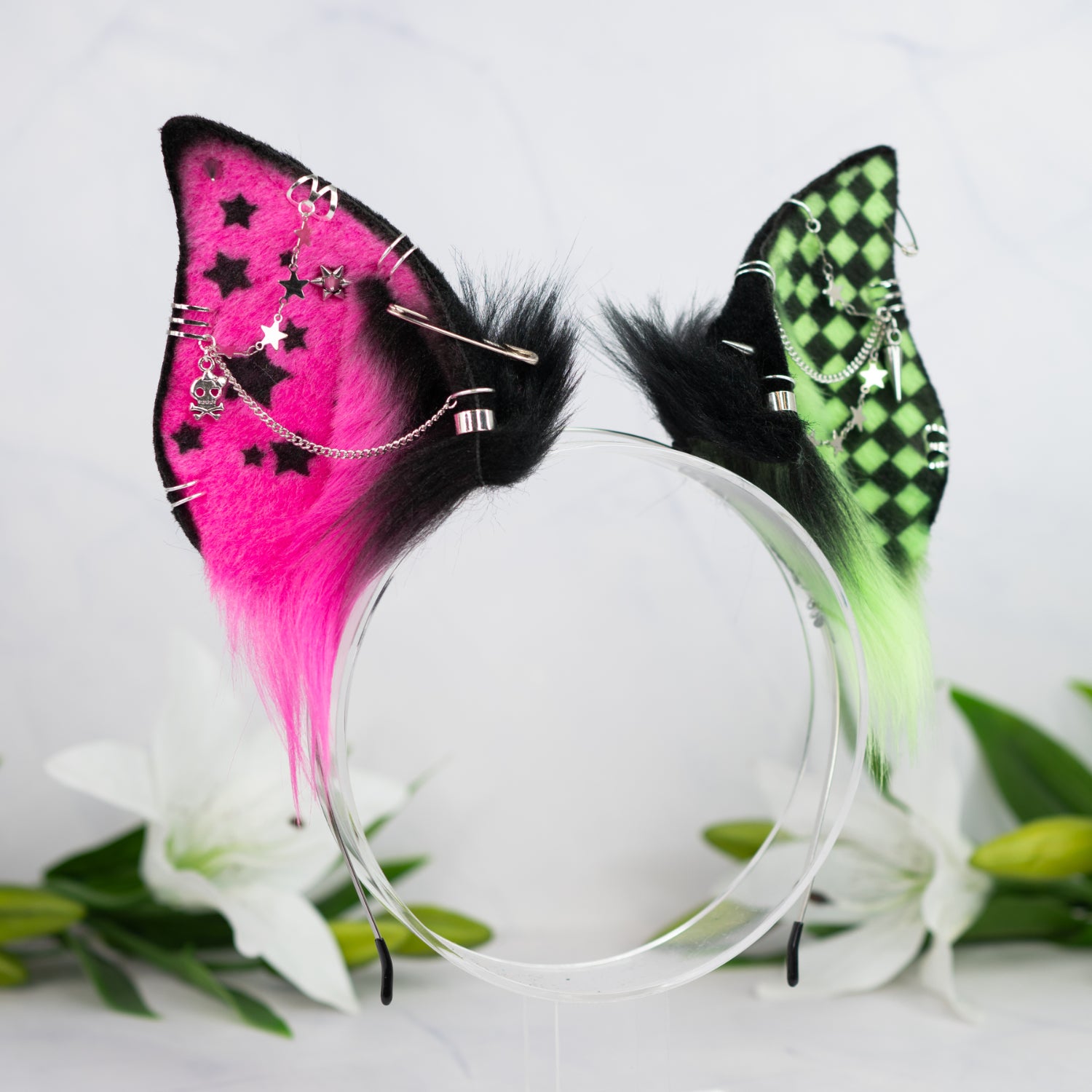 Scene bat ears (UV pink/green)