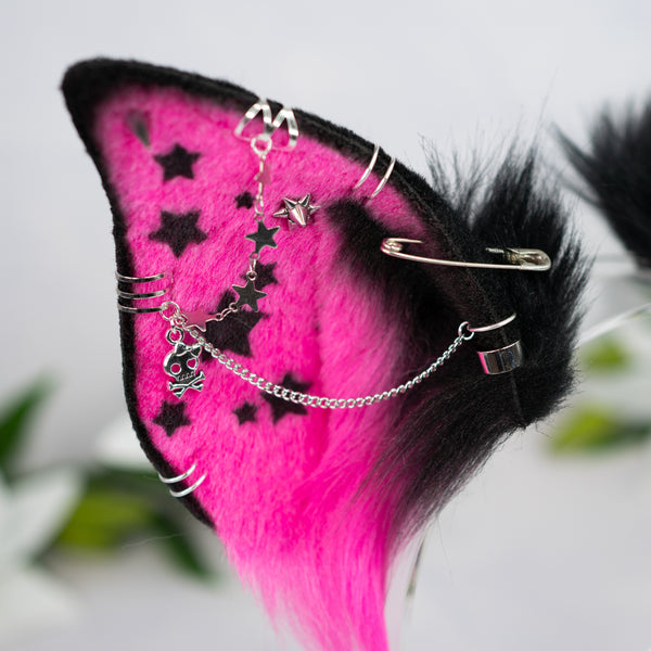 Scene bat ears (UV pink/green)