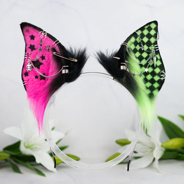 Scene bat ears (UV pink/green)