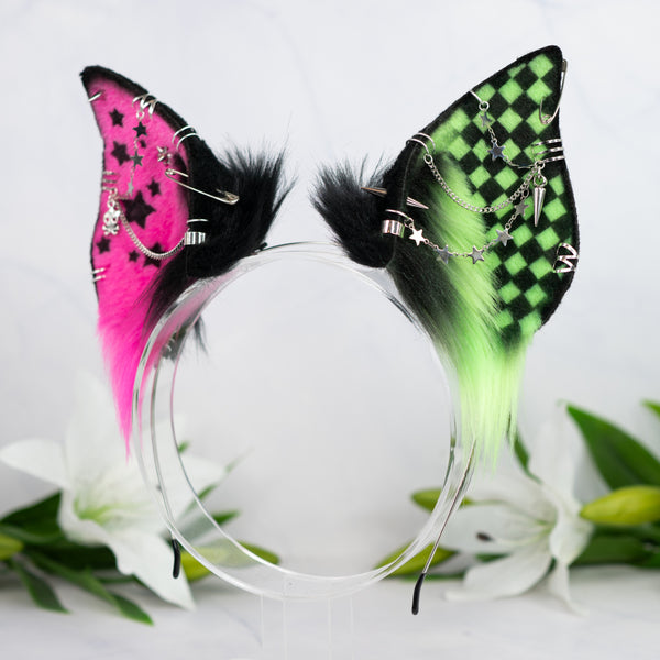 Scene bat ears (UV pink/green)