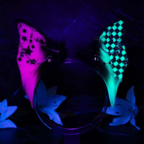 Scene bat ears (UV pink/green)