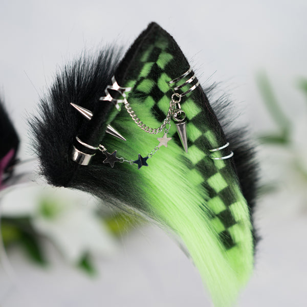 Scene cat ears (UV pink/green)