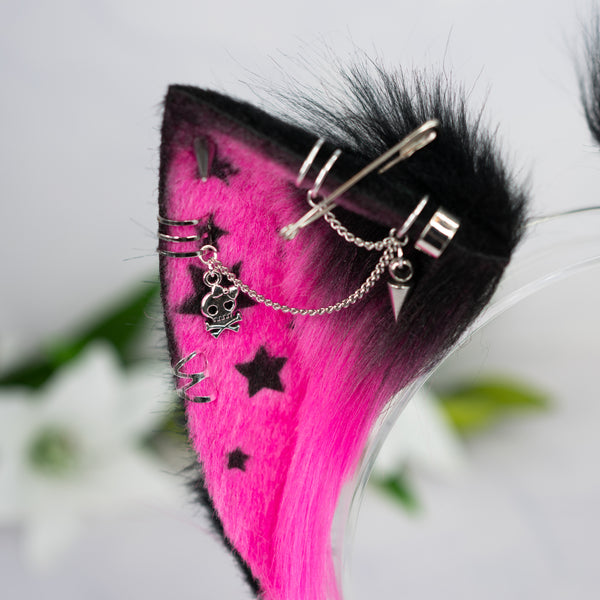 Scene cat ears (UV pink/green)