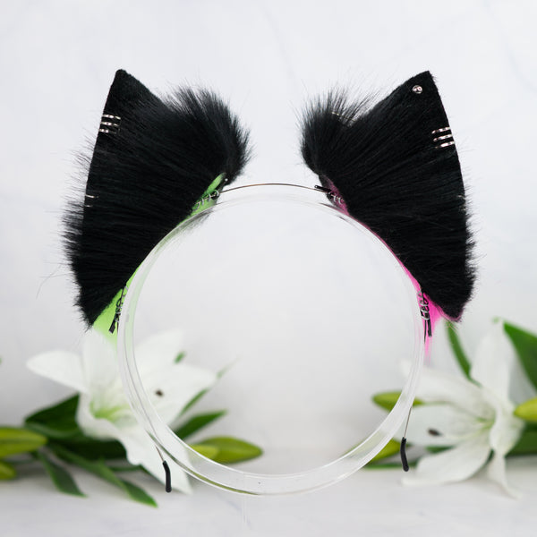 Scene cat ears (UV pink/green)