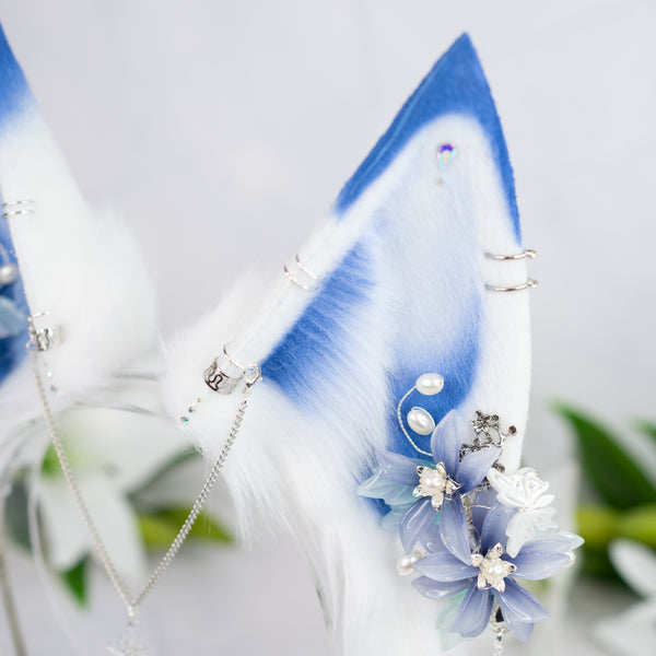 Snow Blossom Kitsune ears