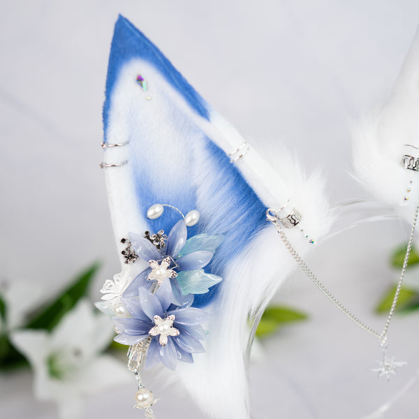 Snow Blossom Kitsune ears