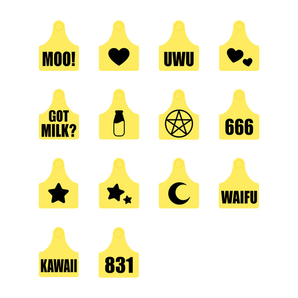 Magnetic cow ear tag - Yellow/Black