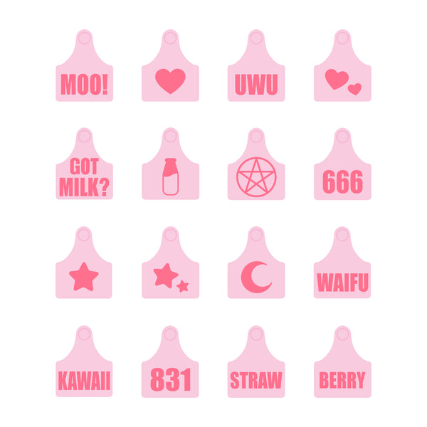 Magnetic cow ear tag - Pastelpink/Pink