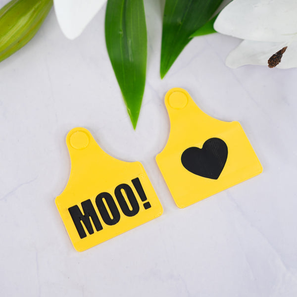 Magnetic cow ear tag - Yellow/Black