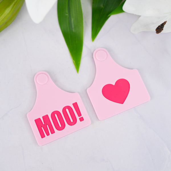 Magnetic cow ear tag - Pastelpink/Pink