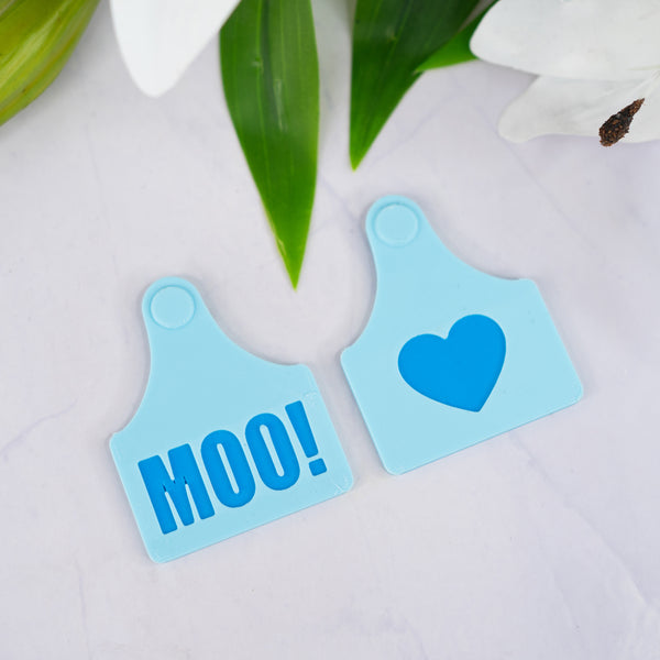 Magnetic cow ear tag - Babyblue/Blue