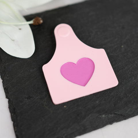 Magnetic cow ears tag - Pastelpink