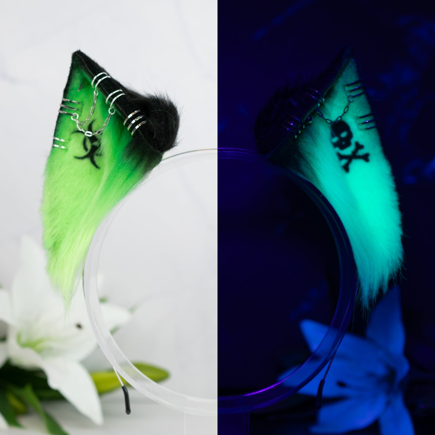 Toxic green cat ears (UV)