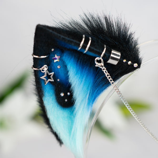Turquoise galaxy kitten ears