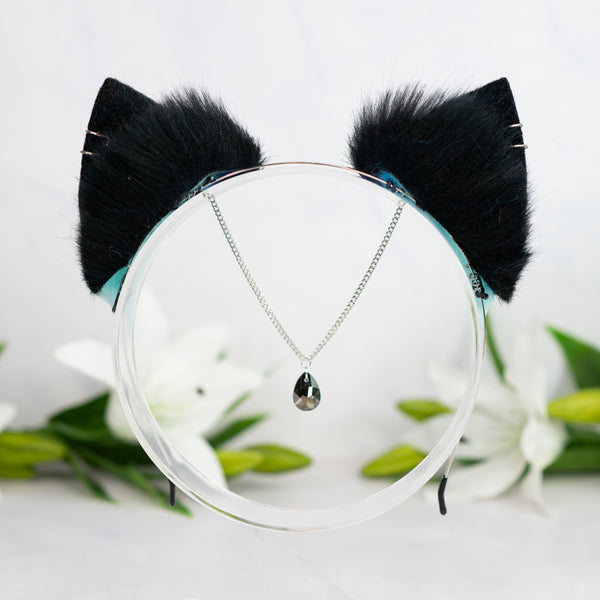 Turquoise galaxy kitten ears