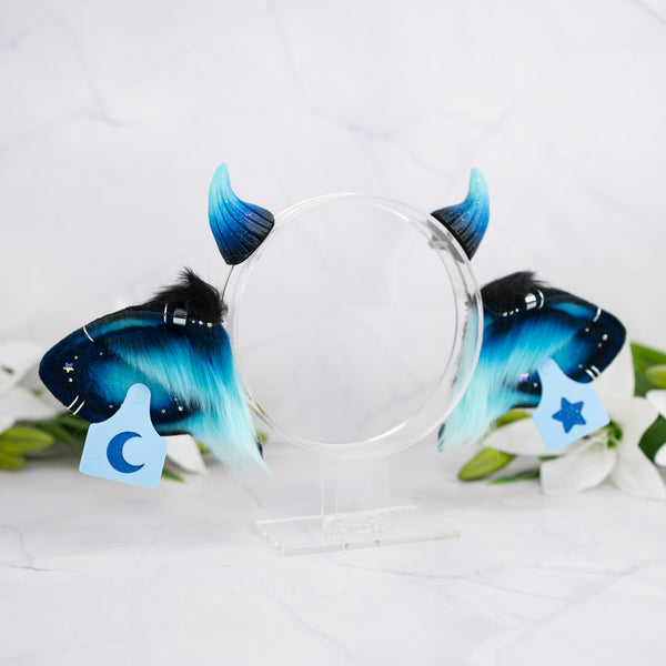 Turquoise galaxy cow ears